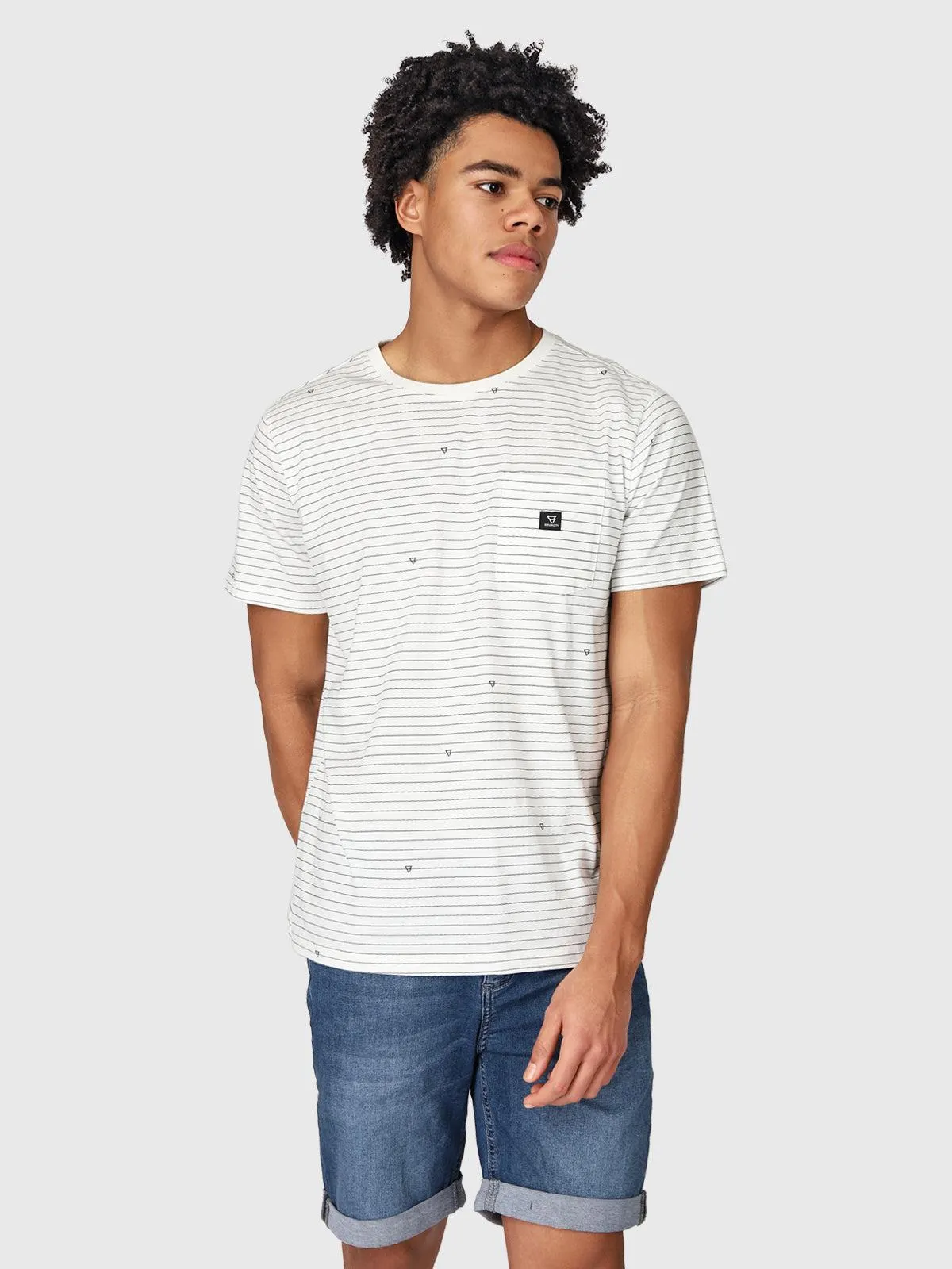 Axle-Stripe Men T-Shirt | White