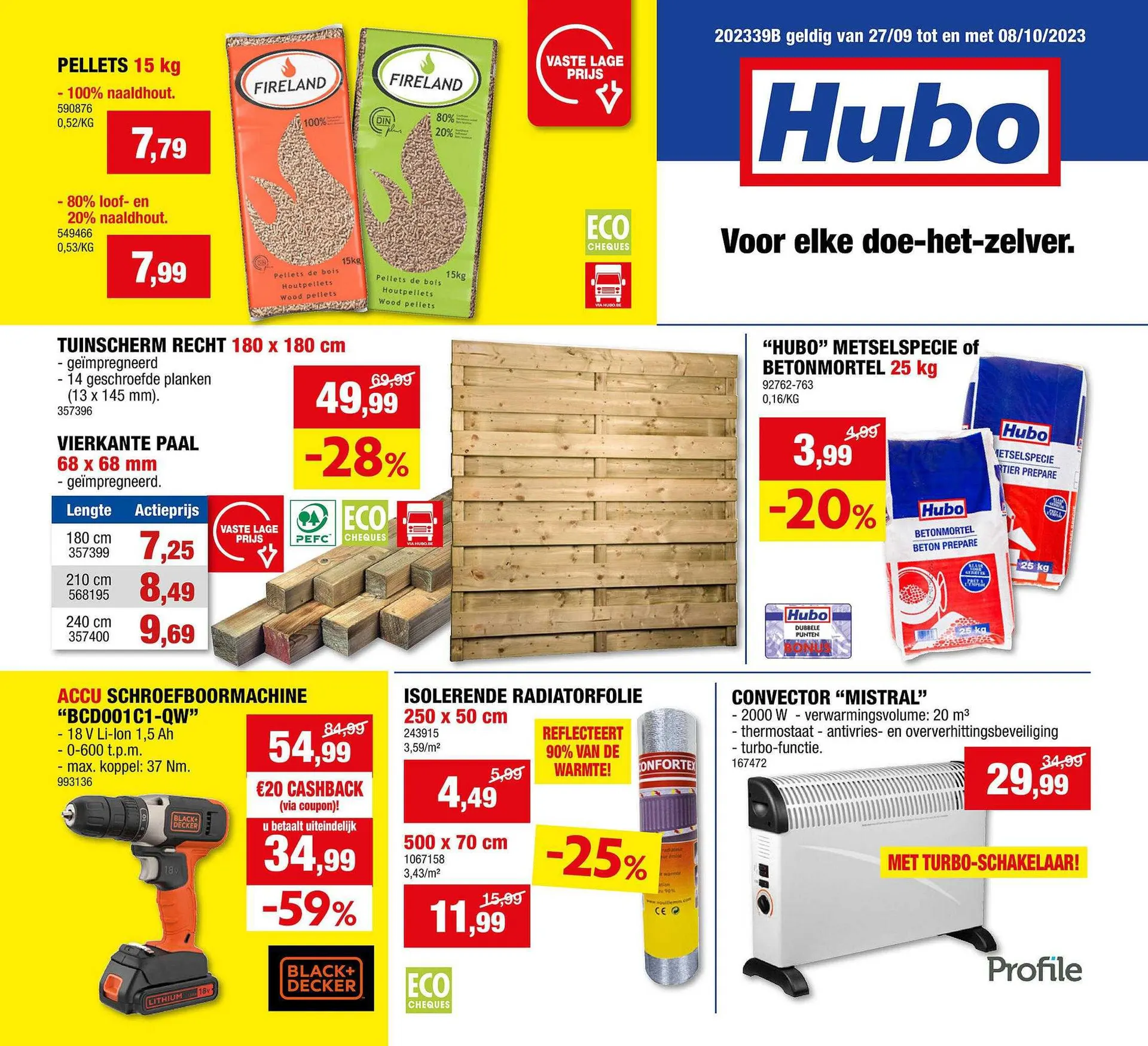 Hubo Folder van 27 september tot 29 september 2023 - folder pagina 1