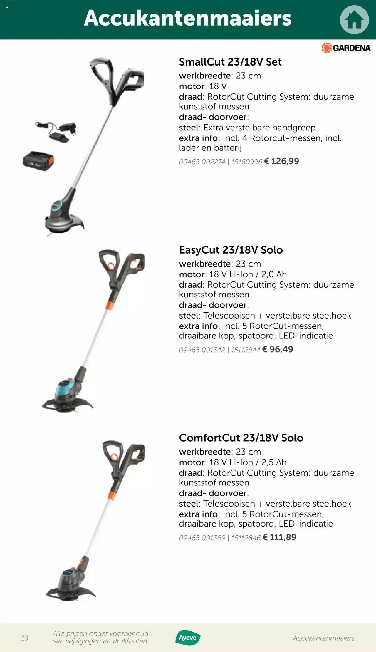 Aveve folder - Gids tuinmachines van 12 mei tot 31 december 2023 - folder pagina 13