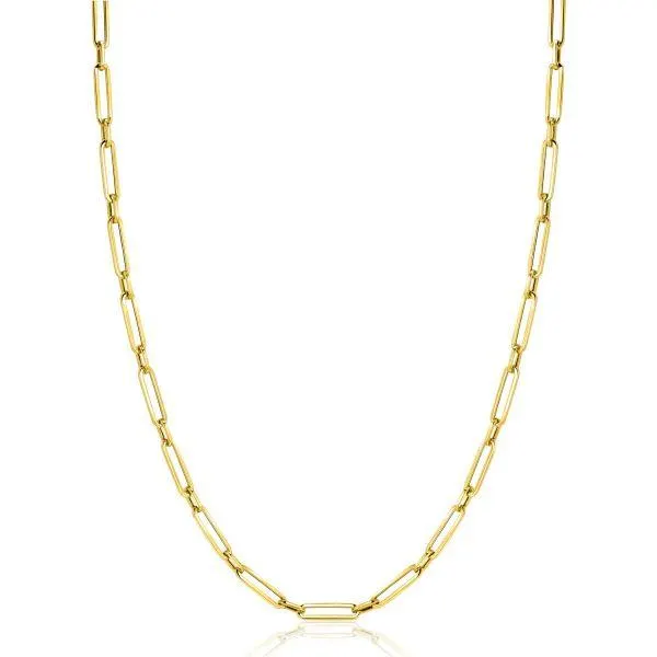 ZINZI Gold 14 krt gouden closed for ever schakelketting met tussenoog (3mm breed) 45cm ZGC470