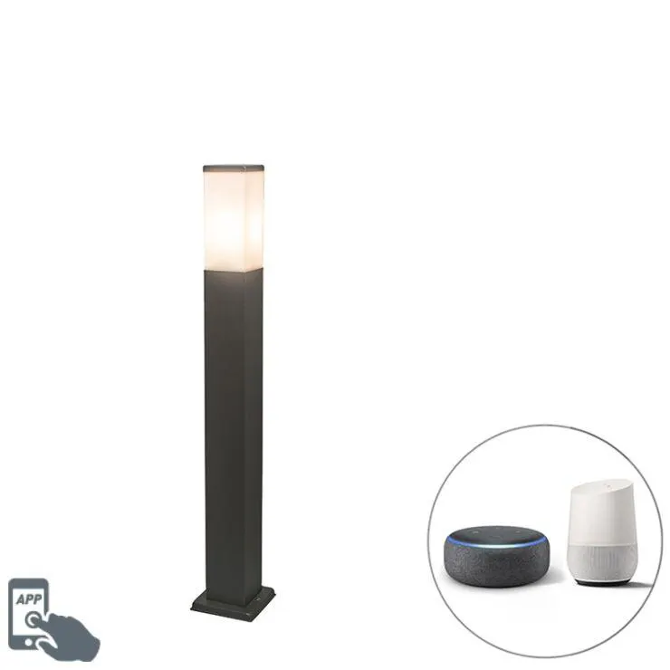 Smart kültéri lámpaoszlop sötétszürke 80 cm Wifi P45 - Malios