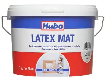 Hubo muurverf latex mat 4l lichtgeel