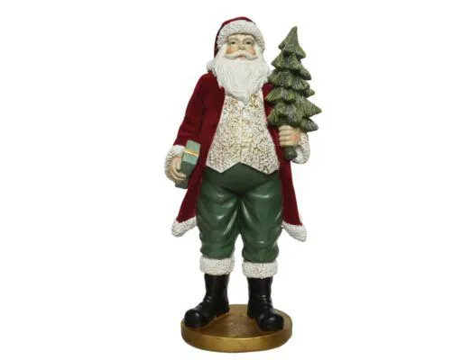Decoris 520657 Kerstman Polyresin - 11 x 15,5 x 32,5 cm