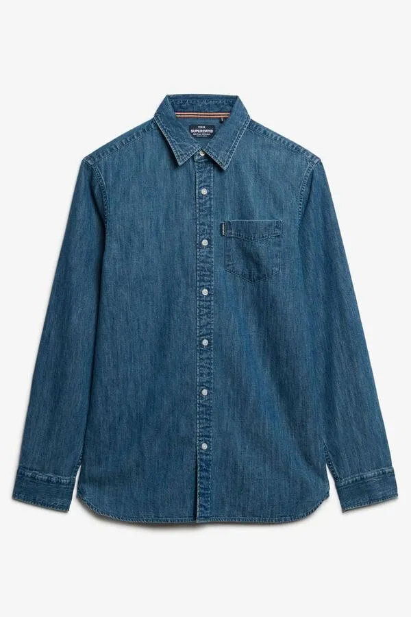Camisa Essentials l/s denim
