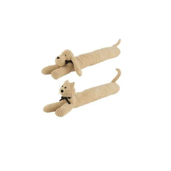 Deurstop Hond/Kat Textiel Beige 84X10X23Cm 2Ass.