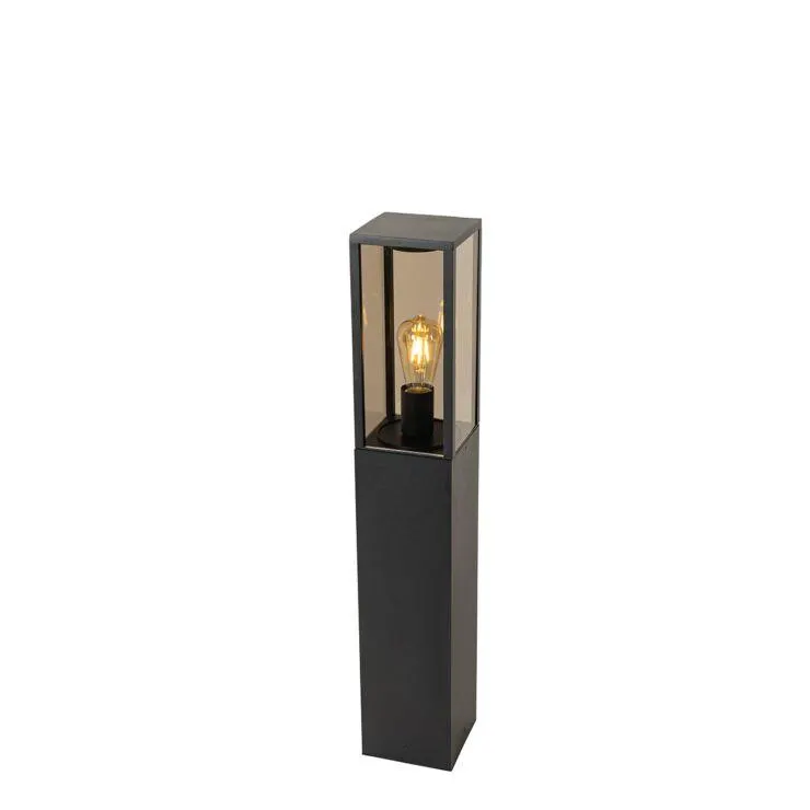 Staande buitenlamp zwart met smoke 80 cm IP44 - Charlois