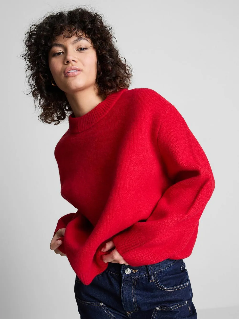 Oversized-Strickpullover mit Rundhalsausschnitt
