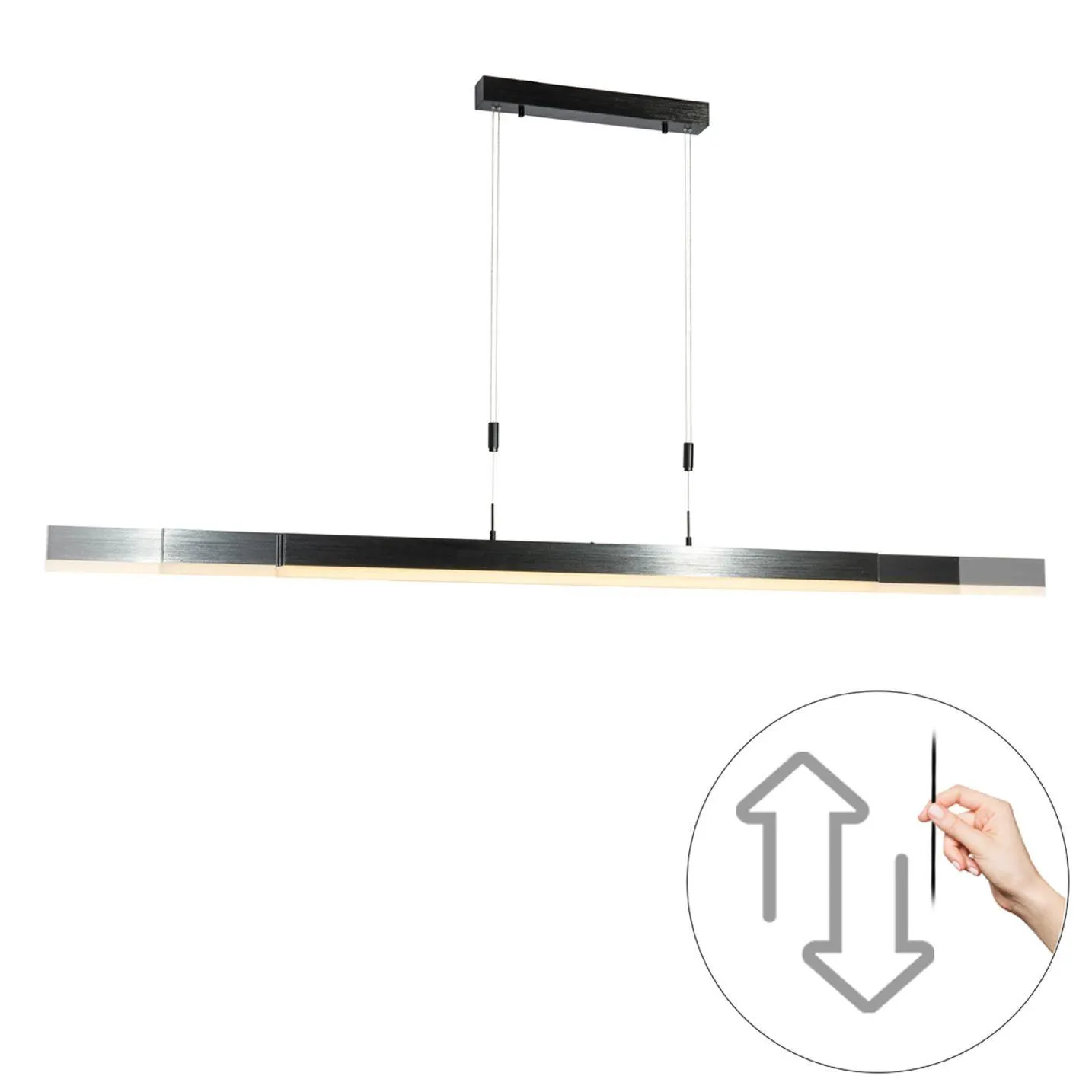 Verstelbare hanglamp zwart incl. dimbare LED - Lamba