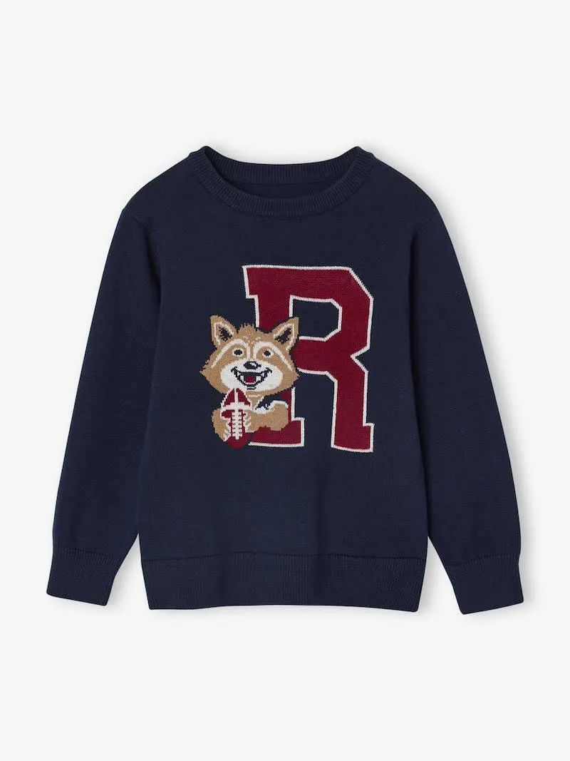 Pull garçon jacquard motif animal
