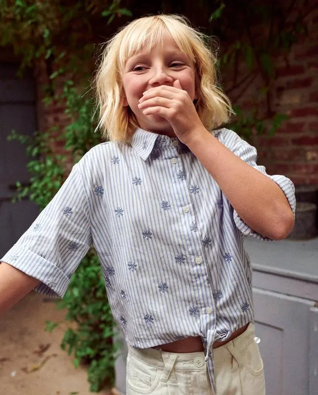 Blouse met geborduurde bloemen, feest