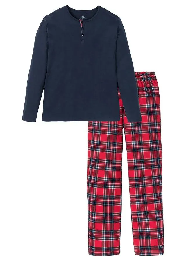 Pyjama col boutonné 100% coton