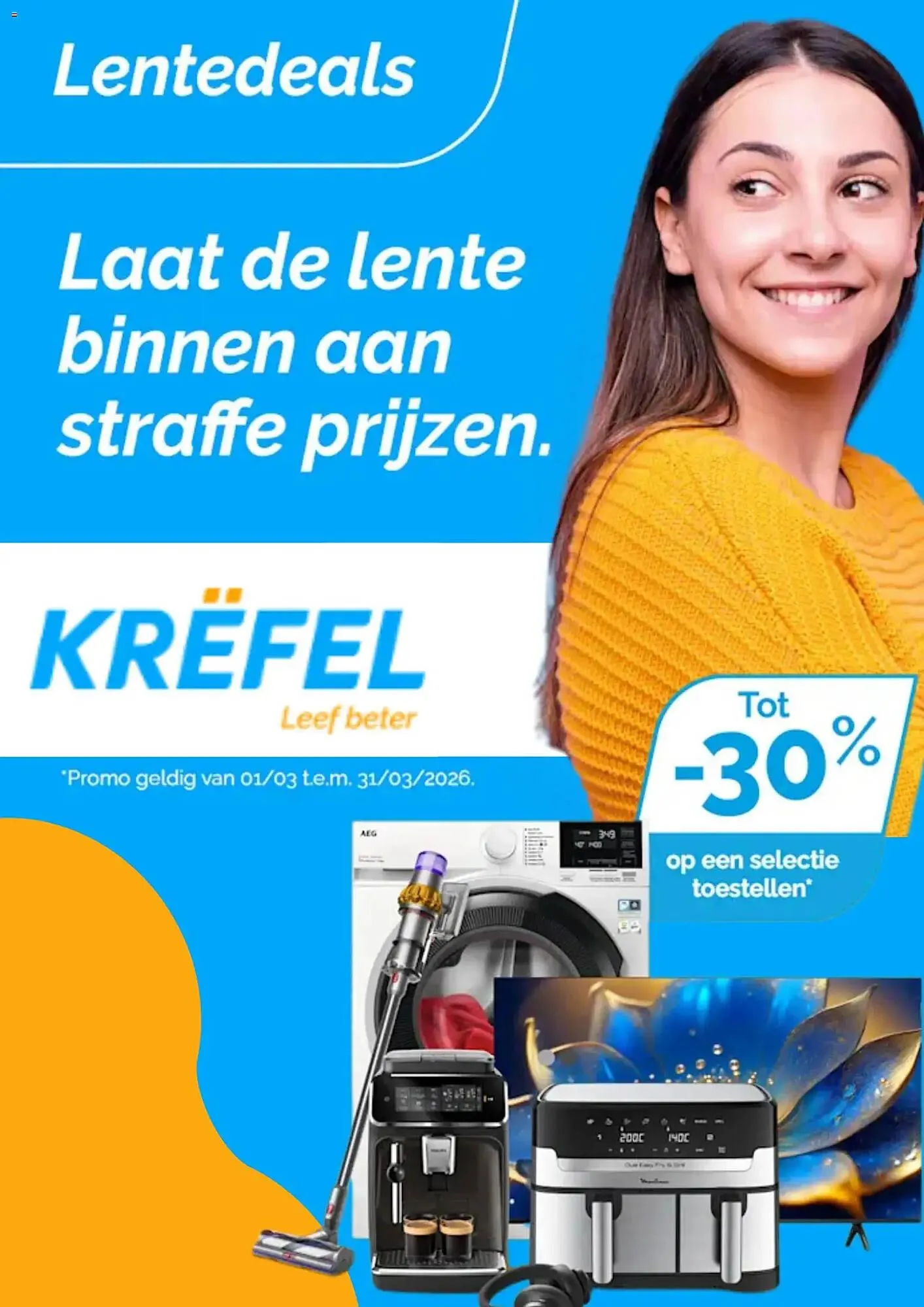 Krëfel folder van 3 maart tot 31 maart 2026 - folder pagina 1