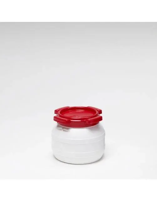 Curtec Voerton Schroefdeksel Wit&Rood - Voerbewaarton