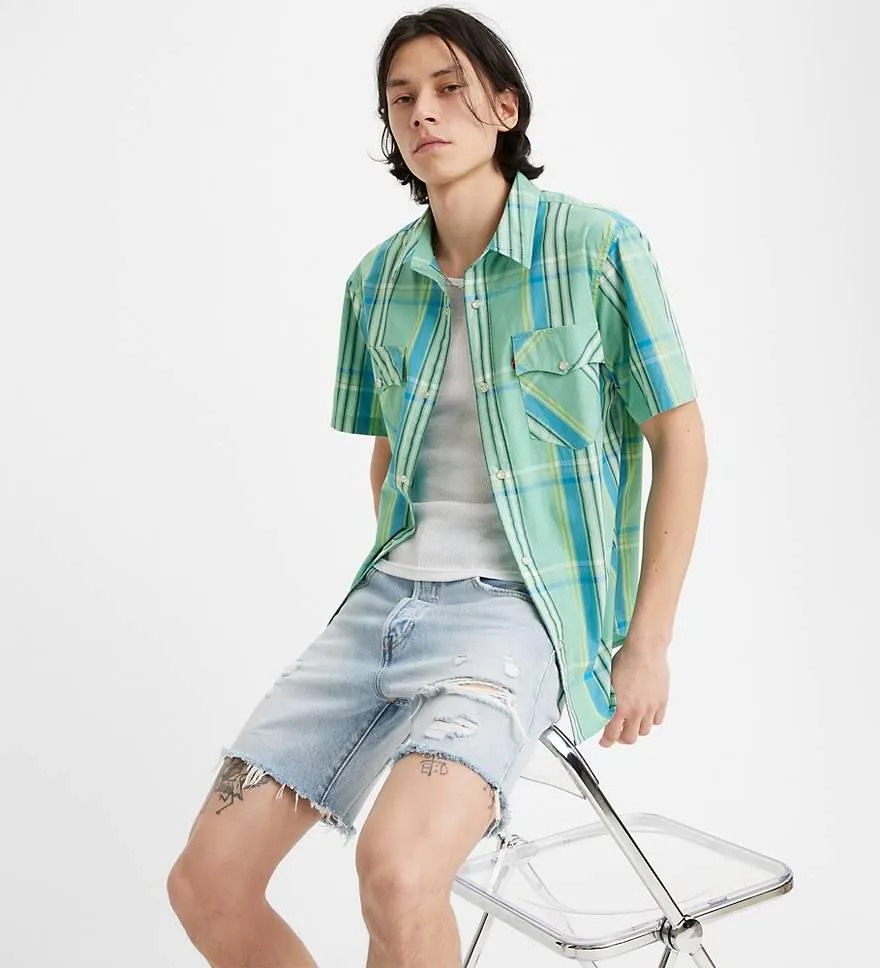 Ss Relaxed Fit Western Waab Plaid Wasabi