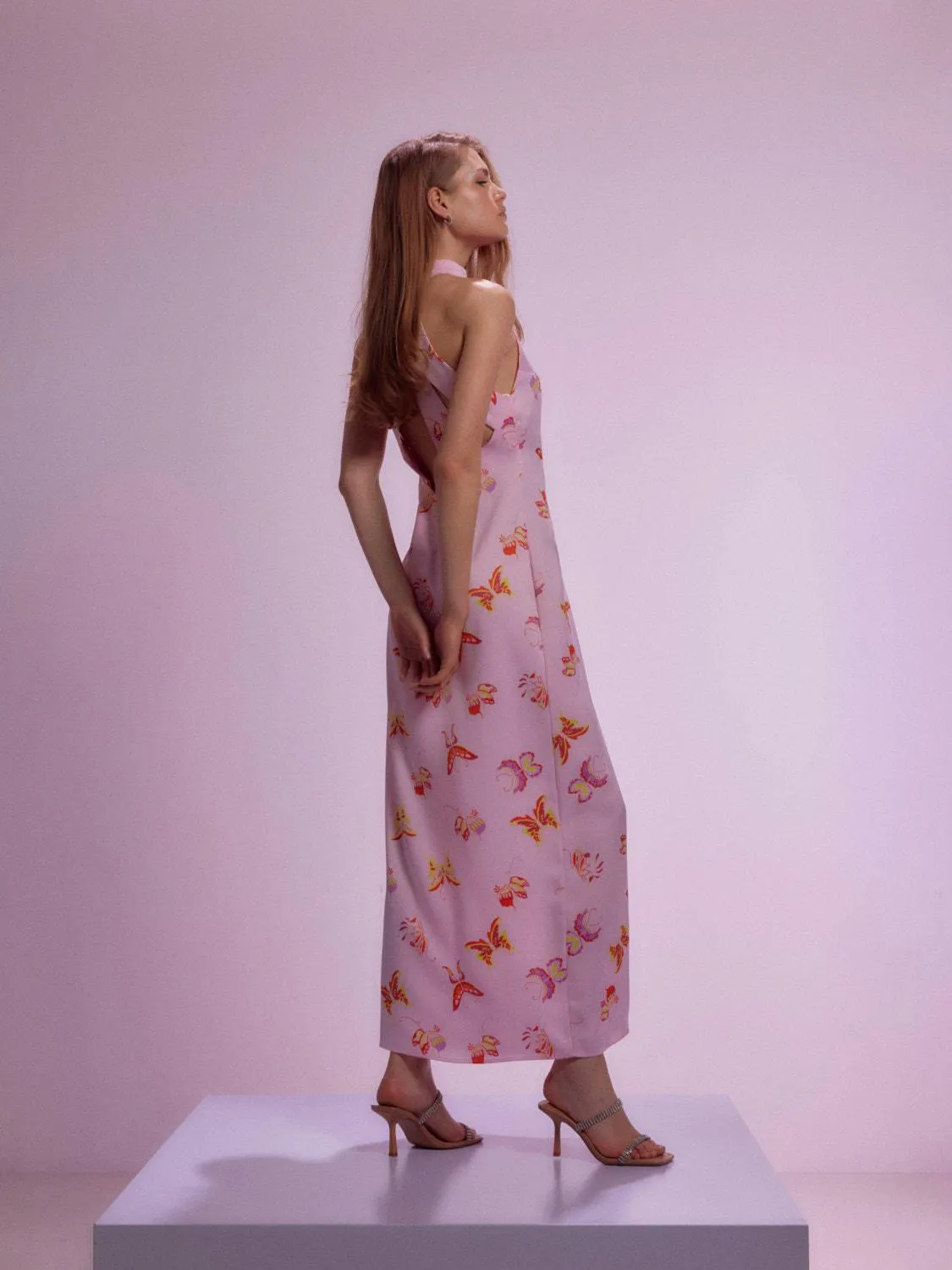 Slim fit Halternek Lange jurk