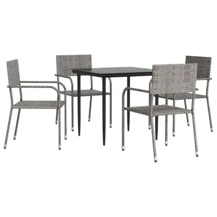ensemble à manger de jardin vidaXL Gris longueur de table de 80 cm meuble de jardin