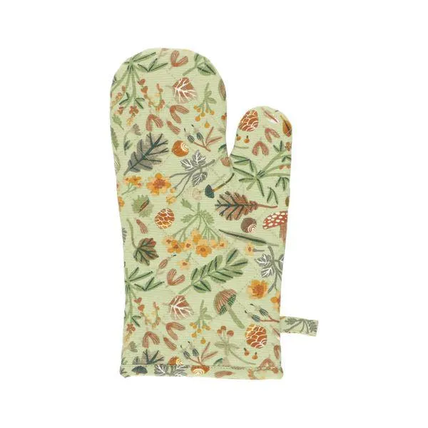 Ovenwant, katoen, herfst groen, 32 x 14 cm