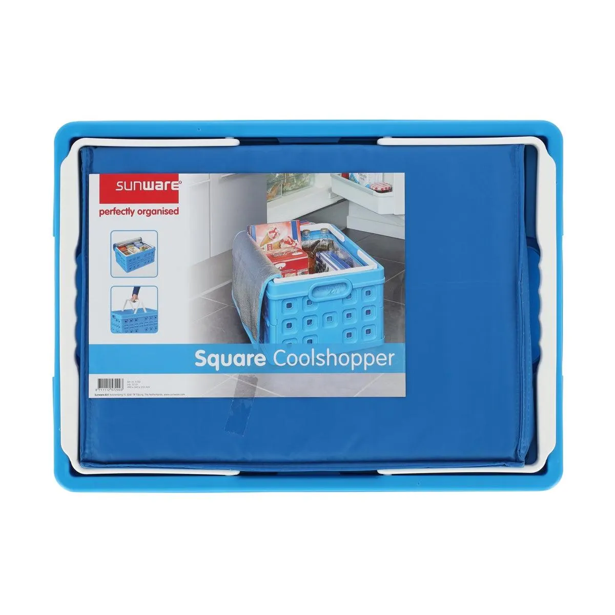Square vouwkrat 32L blauw+koeltas