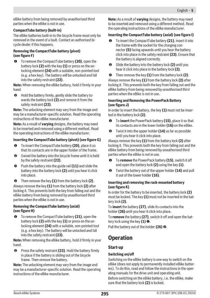 Electric Bike Manual van 12 februari tot 12 augustus 2025 - folder pagina 295