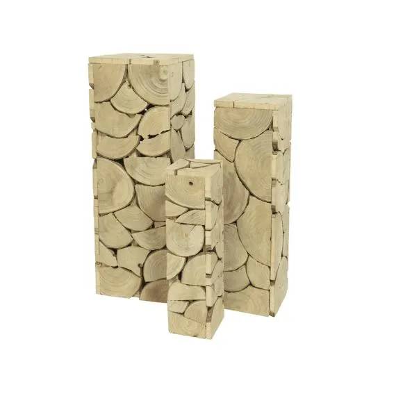 Pilaar Paulowniahout L17.00-w17.00-h60.00cm Blond