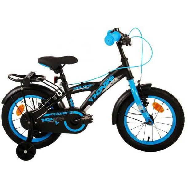 Volare Thombike Kinderfiets - Jongens - 14 inch - Zwart Blauw - Twee Handremmen