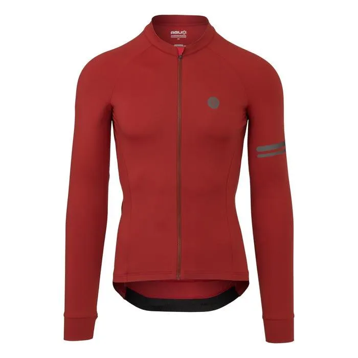 Solid Fietsshirt Lange Mouwen Performance Peak Brown Heren