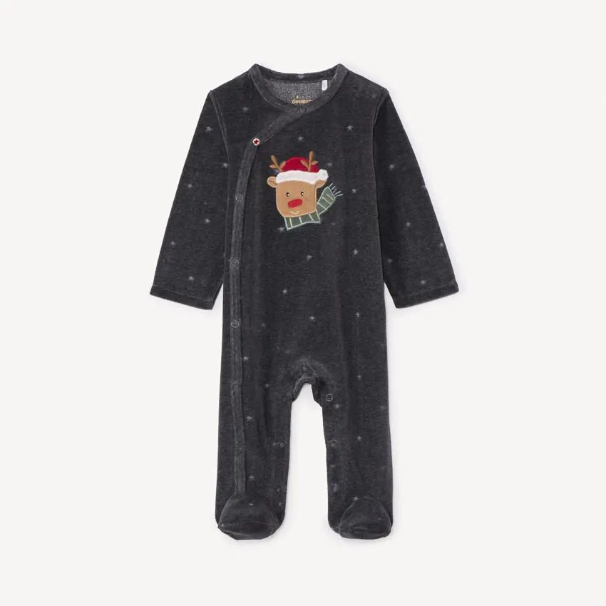 Dors-bien de Noël effet dévoré pour bébé garçon avec ouvertures différentes selon l'âge