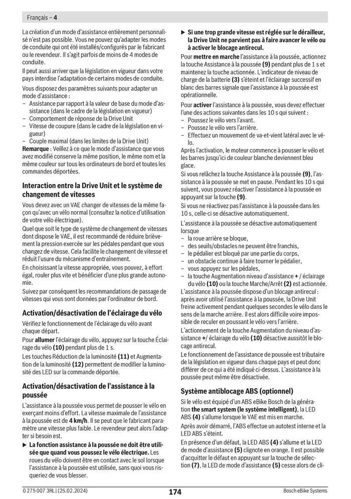 Electric Bike Manual van 12 februari tot 12 augustus 2025 - folder pagina 174