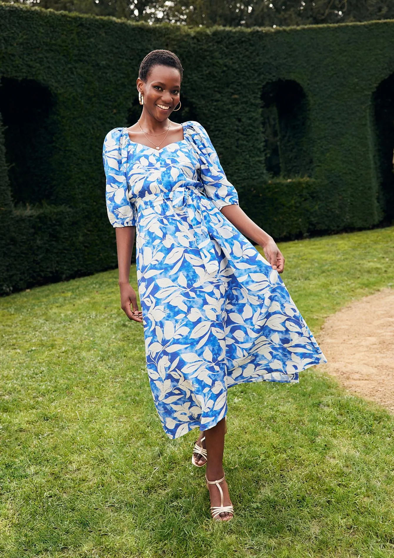 Maxi dress with watercolour print