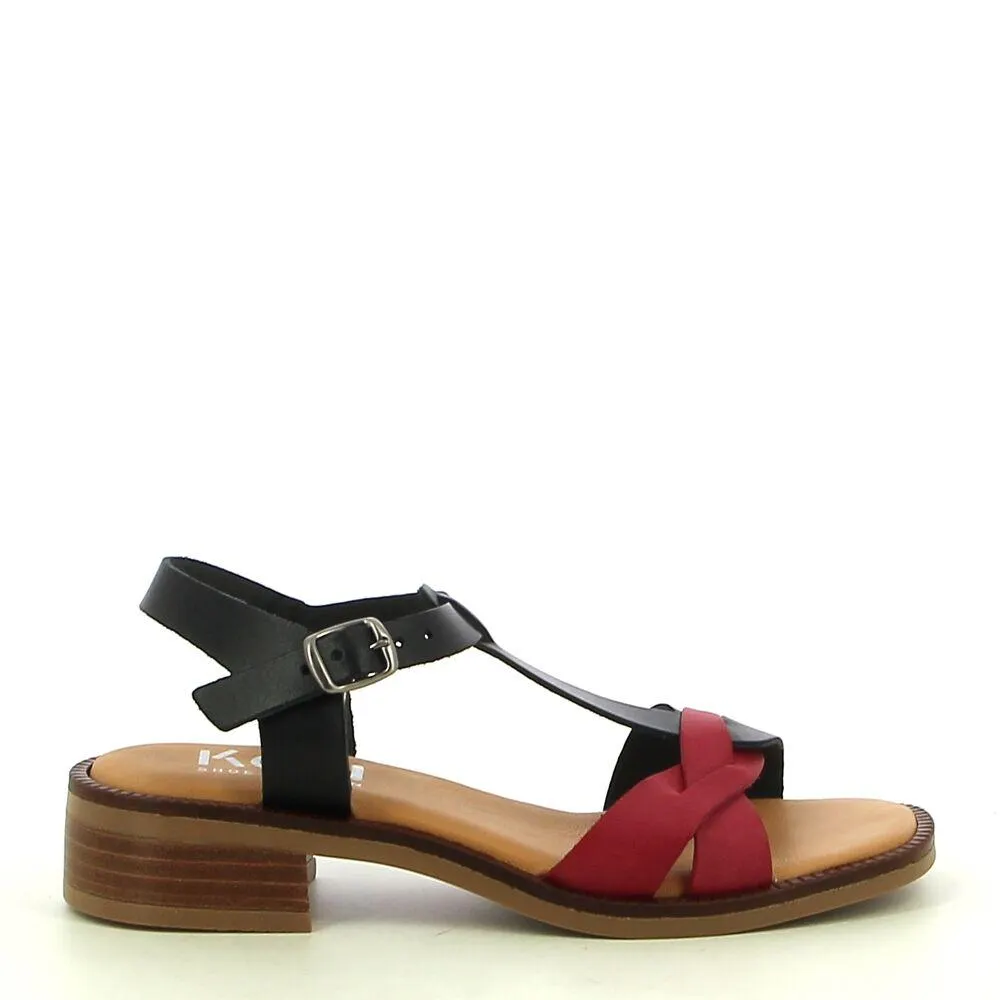 Ken Shoe Fashion - Zwart/Rood - Sandalen
