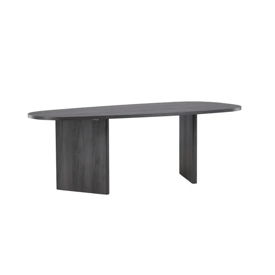 Eettafel Ovaal Zwart 220cm - Fineer - 6-8 Personen - Tafel Grönvik