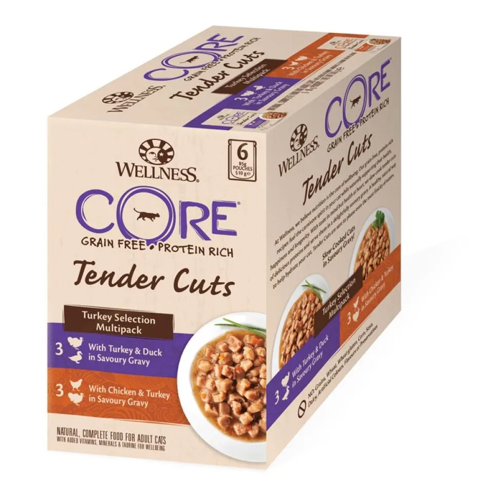 Wellness CORE Wet Tender Cuts turkey selection 6-p 85g