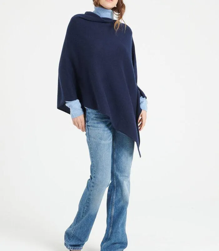 LILLY 9 V-hals Poncho - 100% kasjmier