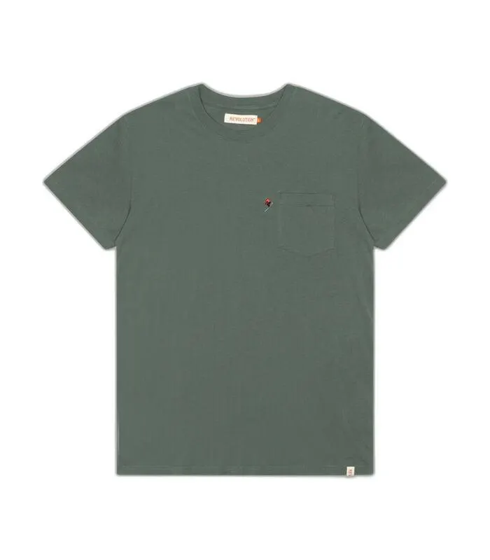 T-shirt met zakje en borduursel