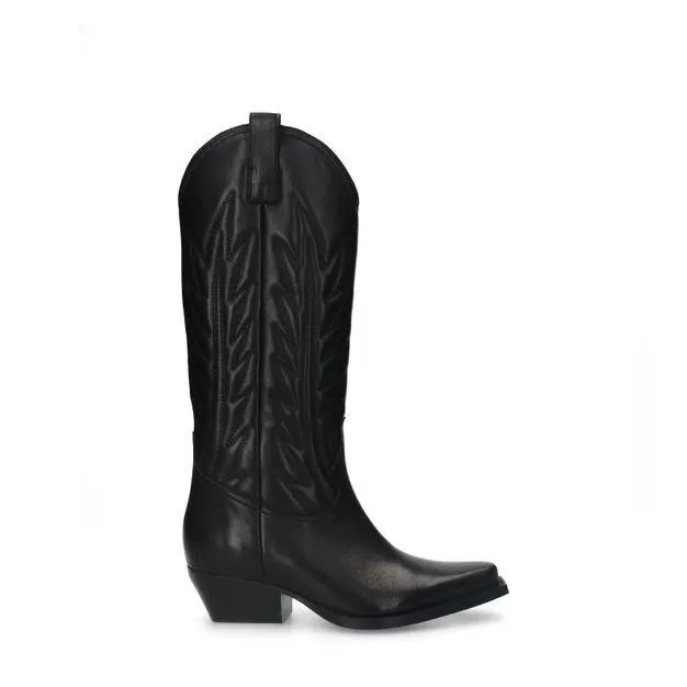 Zwarte leren cowboylaarzen