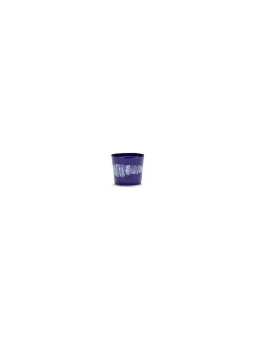 Espressokopje Feast Lapis lazuli swirl-stripes wit