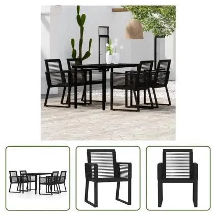 vidaXL - Acier - Ensemble à manger de jardin 5 pcs Noir - 309915
