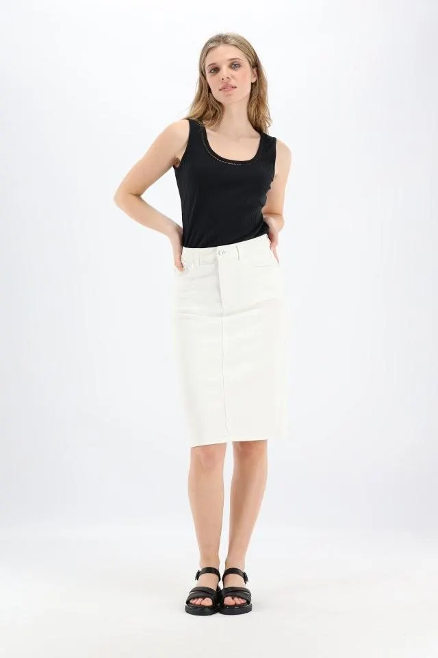 Zwart geribde top met leuke ronde hals