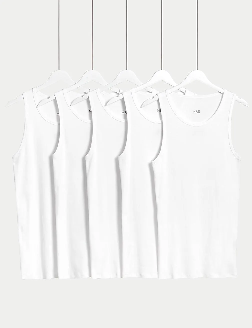 5 Pack Essential Cotton Sleeveless Vests