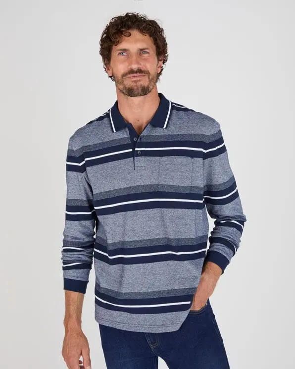 Poloshirt lange mouwen piqué tricot