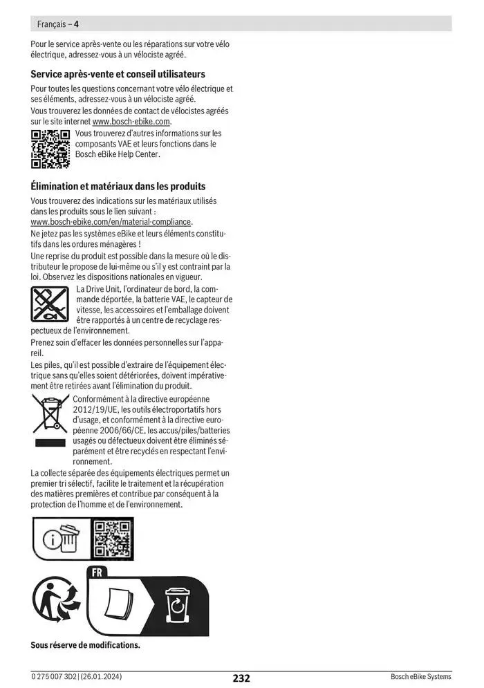 Electric Bike Manual van 12 februari tot 12 augustus 2025 - folder pagina 232