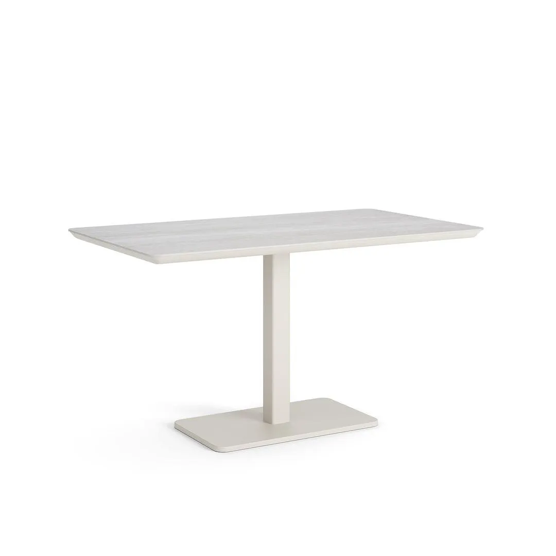 Lucca tuintafel in beige aluminium 140x80 cm met keramiek