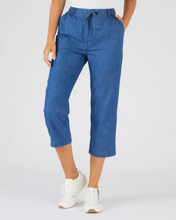 Korte broek in chambraystof