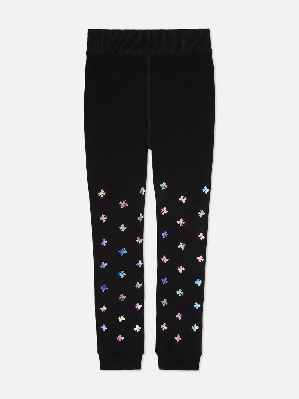 Legging à doublure duveteuse et nœuds métallisés