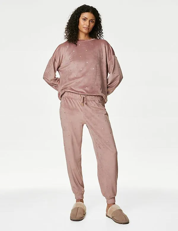 Flexifit™ Velour Polka Dot Lounge Joggers