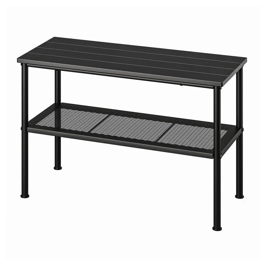 NIPÅSEN Bench with shoe storage, black, 79x35x52 cm