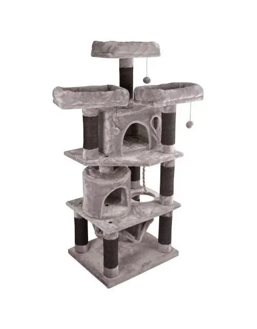 Adori Krabpaal Lily - Krabpalen - 60*50*143 cm 21 kg Grijs Zwart