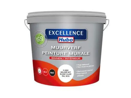Hubo Excellence muurverf mat 10l helder wit