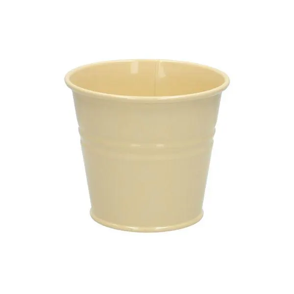 Bloempot, zink, zachtgeel