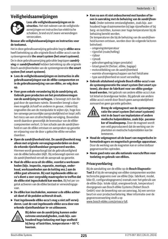 Electric Bike Manual van 12 februari tot 12 augustus 2025 - folder pagina 225